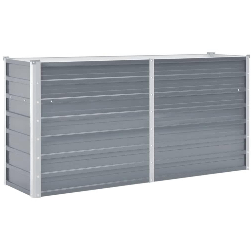 vidaXL Grey Galvanised Steel Raised Garden Bed 77 x 160 x 40cm Image 1