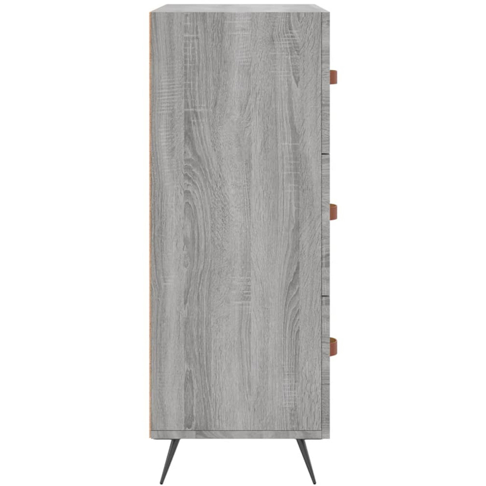 vidaXL 3 Drawer Grey Sonoma Wooden Chest of Drawers Image 6