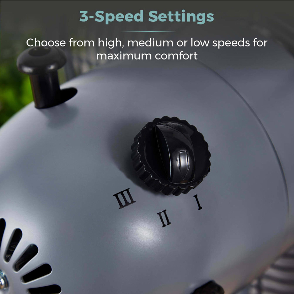 Tower Scandi Grey Metal Desk Fan 12 inch Image 4
