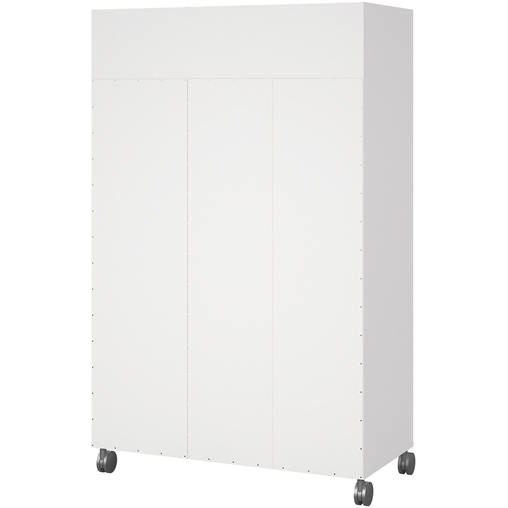 Florence Uppsala 6 Shelf White Open Mobile Wardrobe with Beige Textile Curtain Image 5