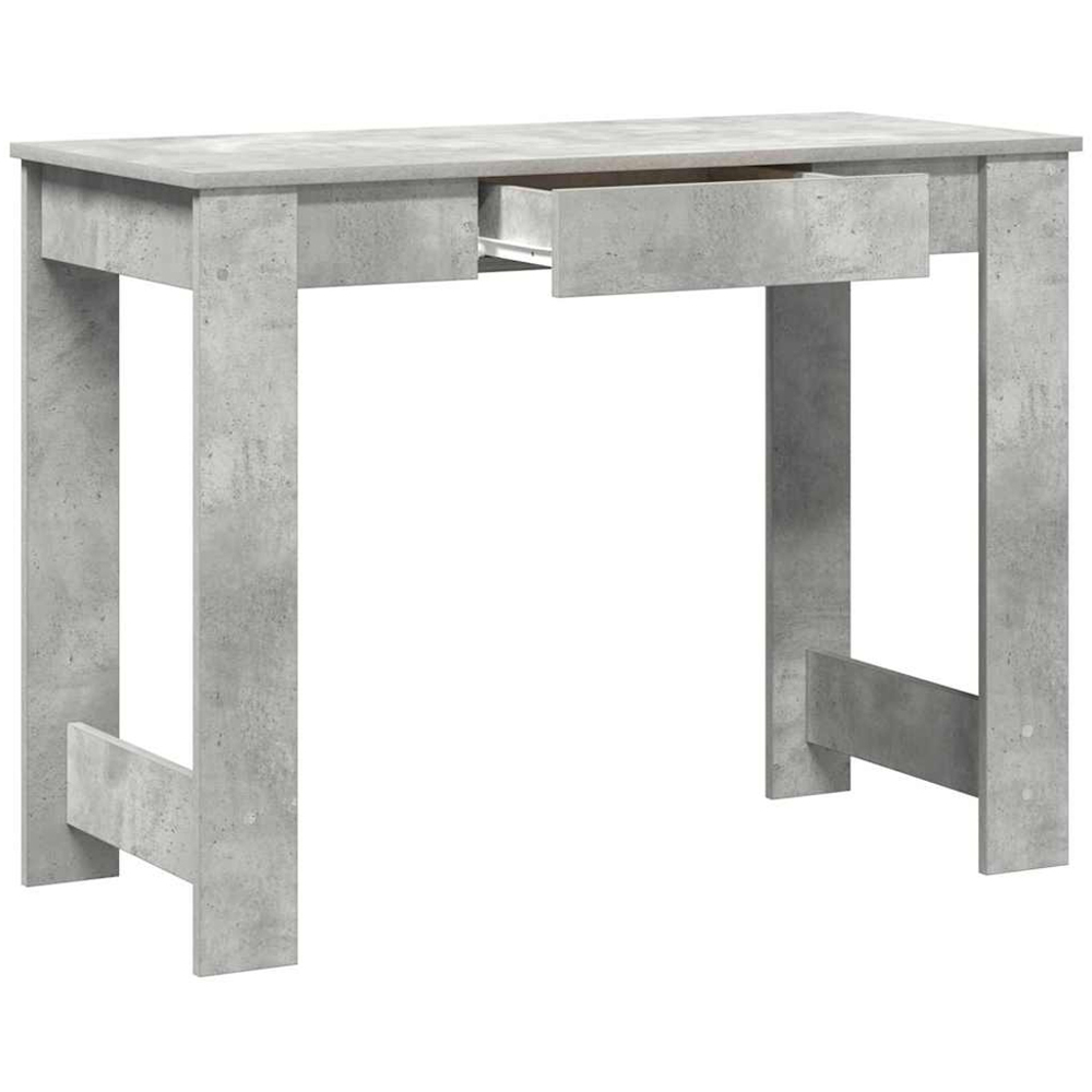 vidaXL Single Drawer Computer Desk Concrete Grey Image 4