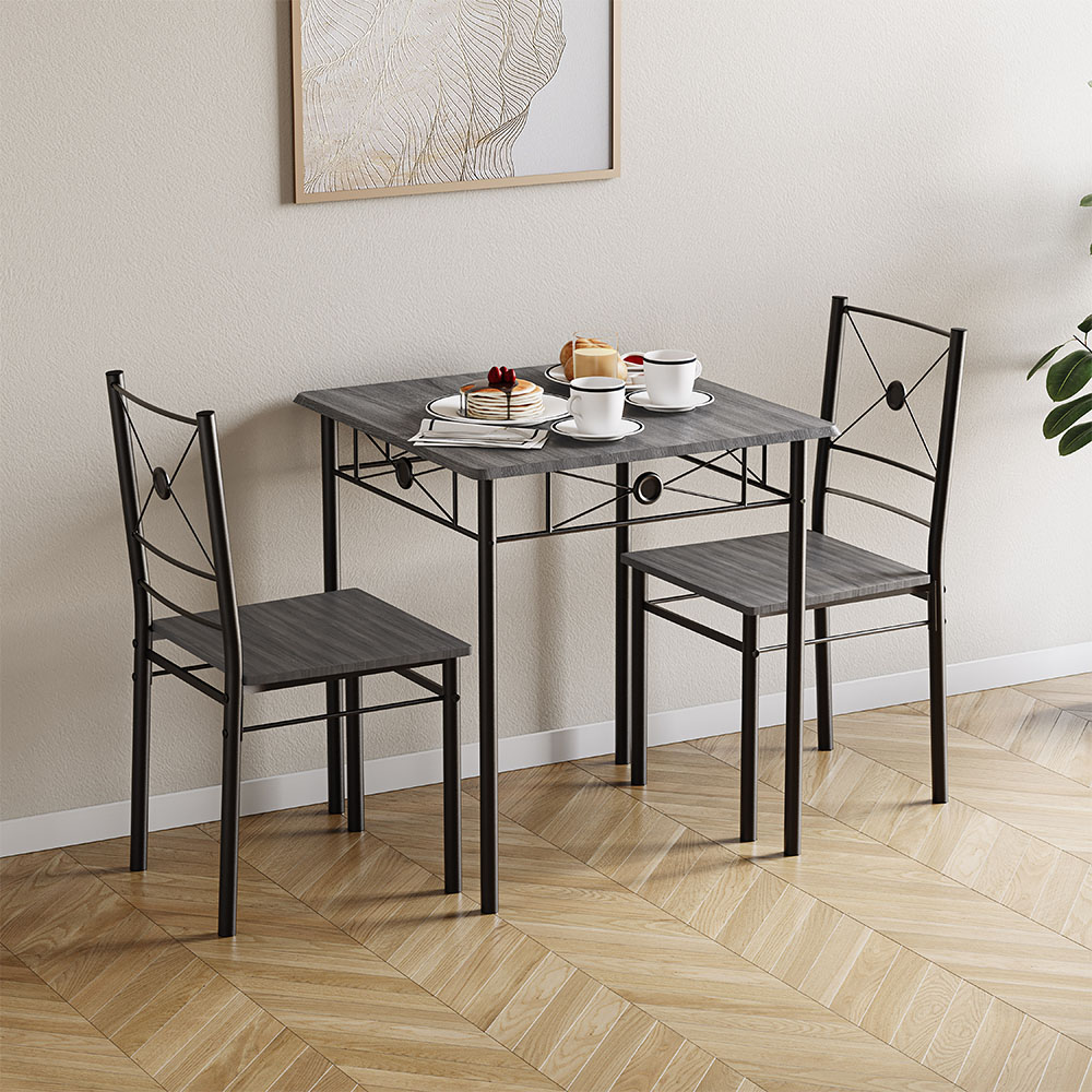 VIDA DESIGNS Roslyn 2 Seater Square Dining Set Grey Image 5