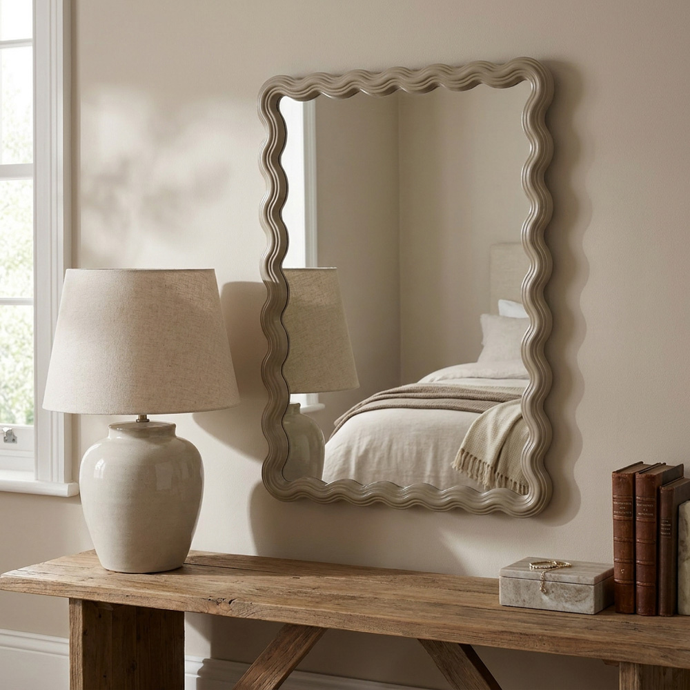 Fawn Wavy Mirror Beige Image 4