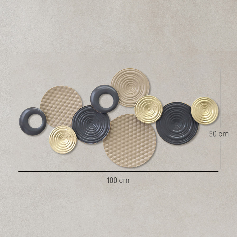 Portland Multi-Disc Design Metal 3D Wall Art 50 x 100cm Image 9