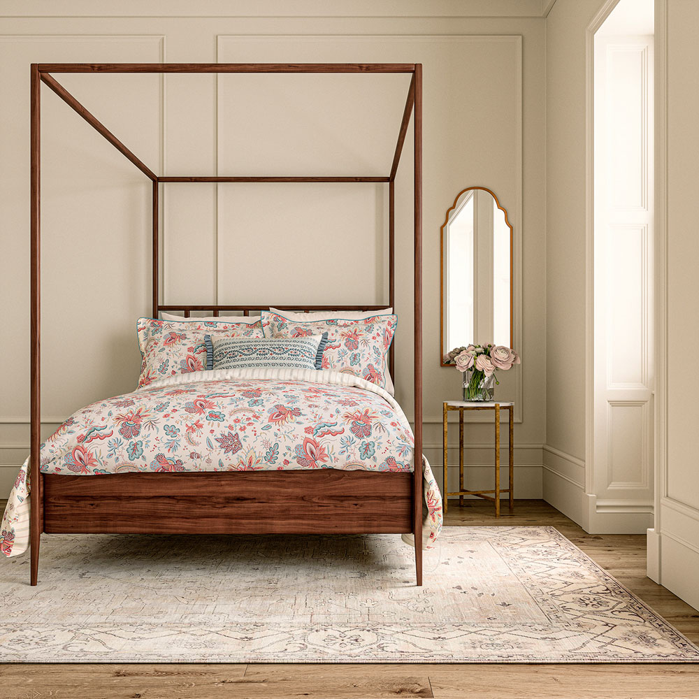 V&A Chintz Reverie Single Red and Teal Duvet Set Image 5