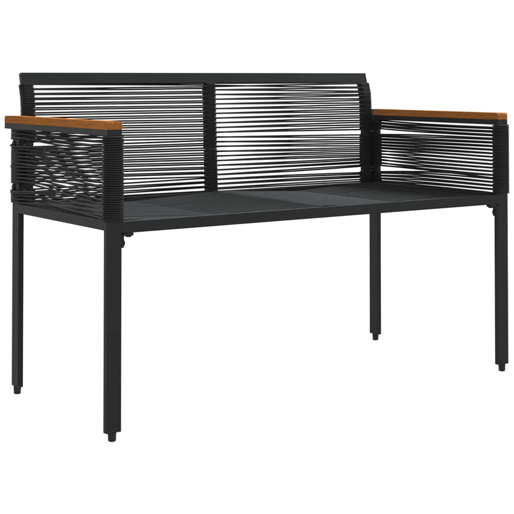 vidaXL Black and Turquoise Poly Rattan Garden Bench with Cushion 117 x 54 x 74.5cm Image 3