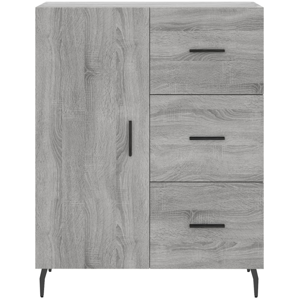 vidaXL Single Door 3 Drawer 3 Shelf Grey Sonoma Tall Highboard Image 8