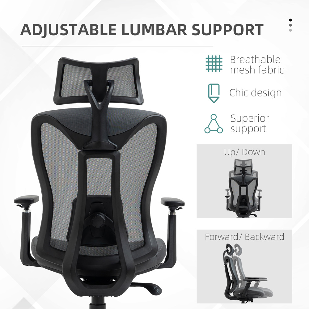 Portland Grey Mesh Swivel Reclining Office Desk Chair Image 6