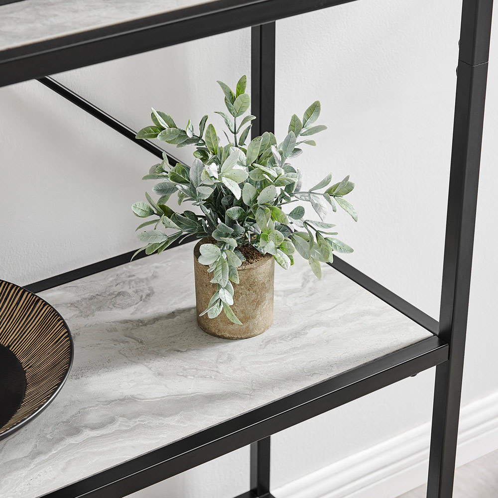 Furniture Box Kelton Black and White Marble Box Shelf Unit Image 7