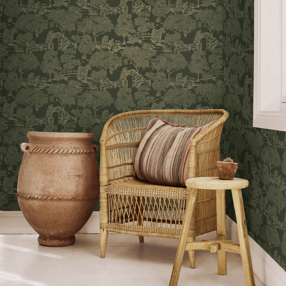 Holden Decor Zoo Lake Green Wallpaper Image 3