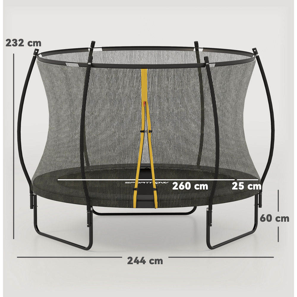SPORTNOW 8ft Black Trampoline with Safety Enclosure Net Image 9