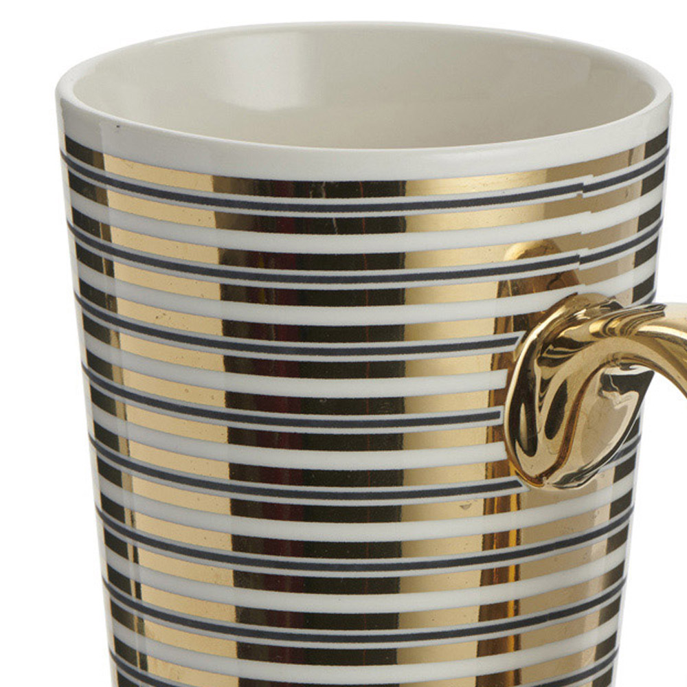 Wilko Hotel Chic Metalic Stripe Latte Mug Image 4
