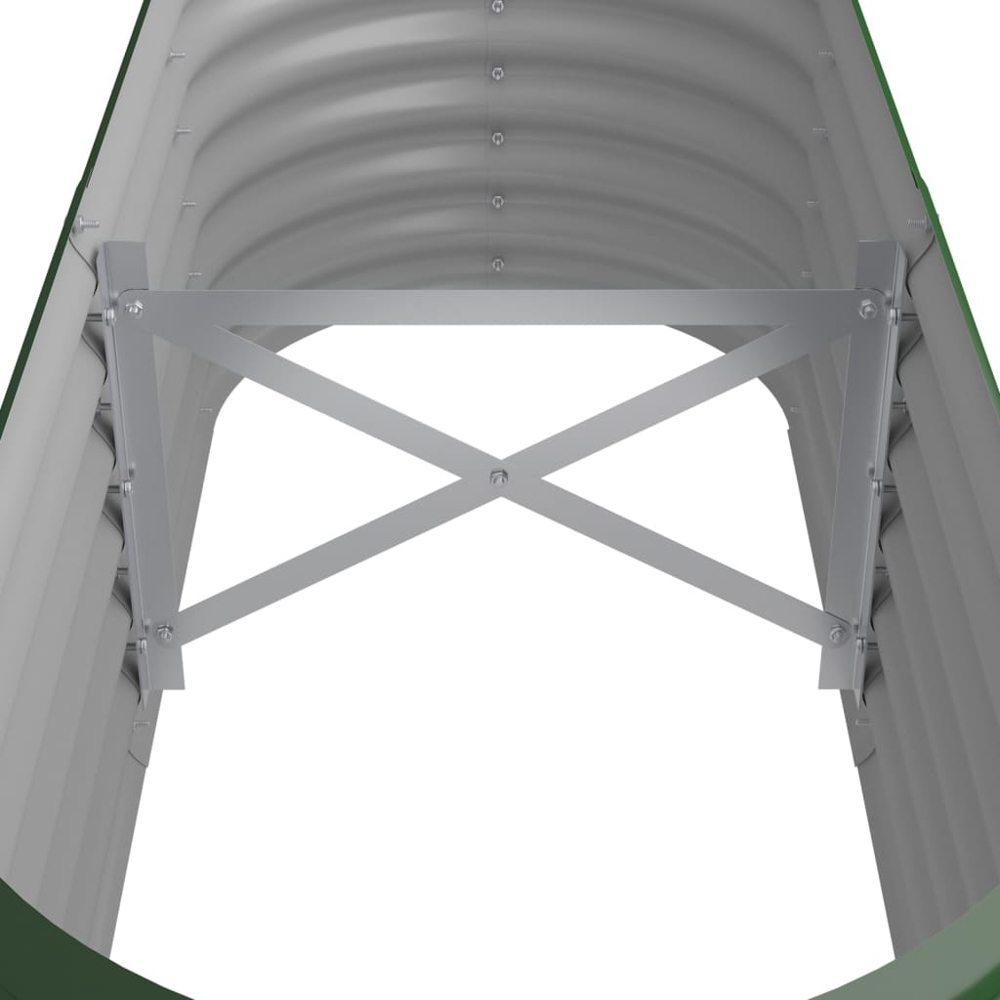 vidaXL Green Galvanised Steel Raised Garden Bed 36 x 114 x 114cm Image 4