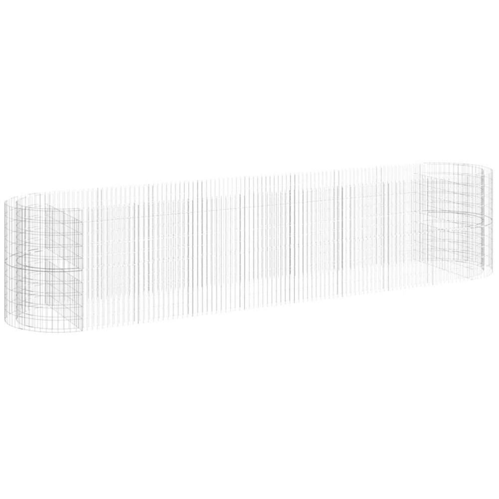 vidaXL Silver Galvanised Iron Gabion Raised Bed 500 x 100 x 100cm Image 1