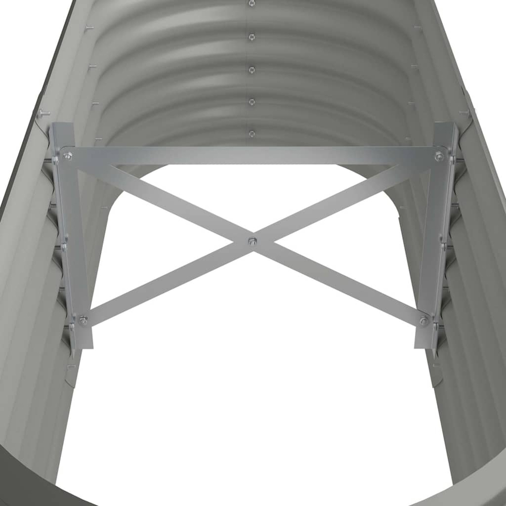 vidaXL Grey Galvanised Steel Raised Garden Bed 36 x 114 x 40cm Image 5