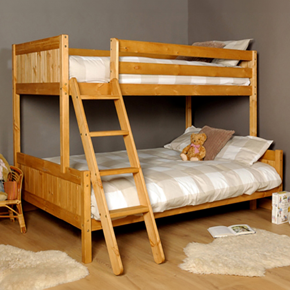 Brooklyn Triple Sleeper Caramel Wooden Bunk Bed Image 1