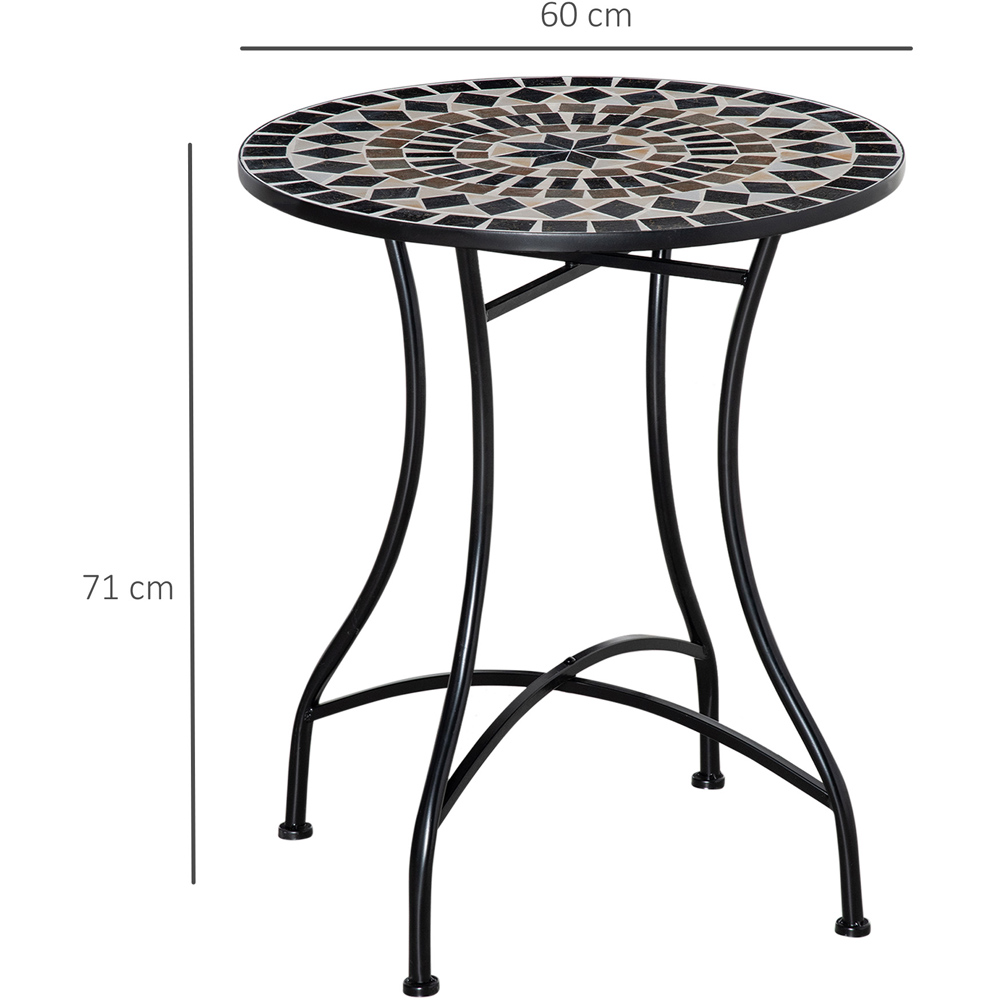 Outsunny Mosaic Round Bistro Table Black Image 8