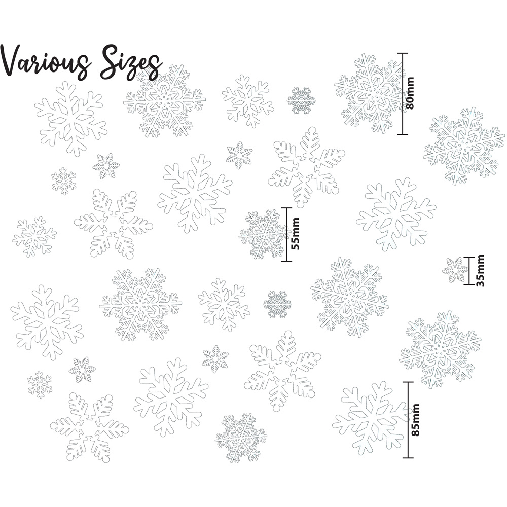 Xmas Haus Christmas-Themed White Snowflake Window Stickers 144 Pack Image 4