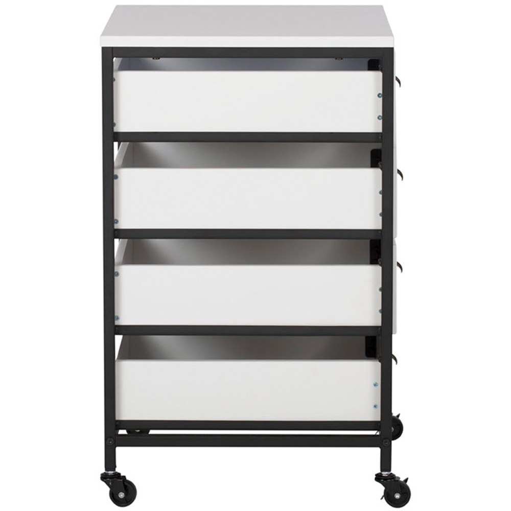 Sewing Online 10224 4 Drawer White with Black Frame Mobile Storage Organiser Image 4