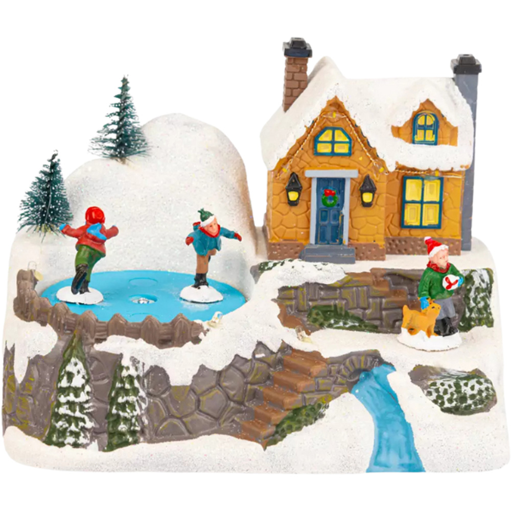 Marco Paul LED Winter Christmas Village Scene Decoration with Ice Rink Image 1