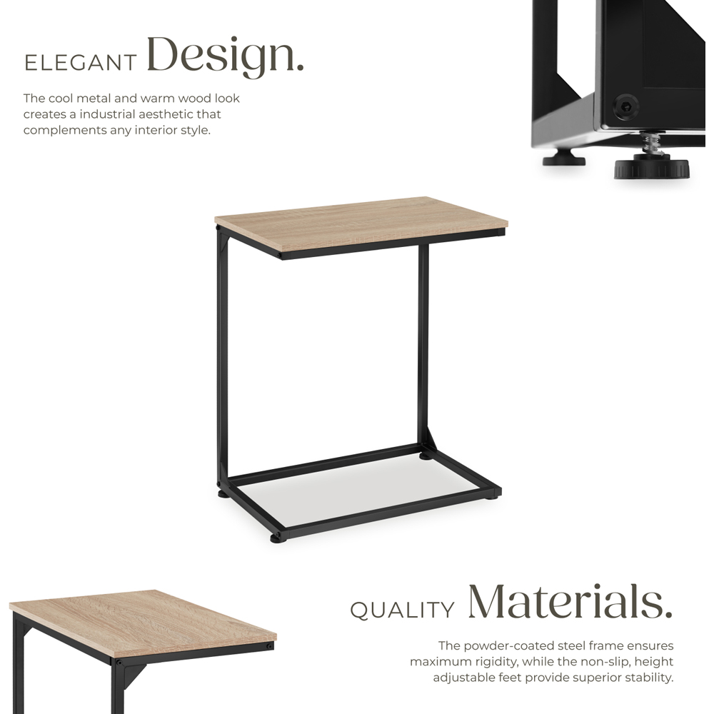 tectake Cardiff Light Sonoma Oak Bedside Table Image 4