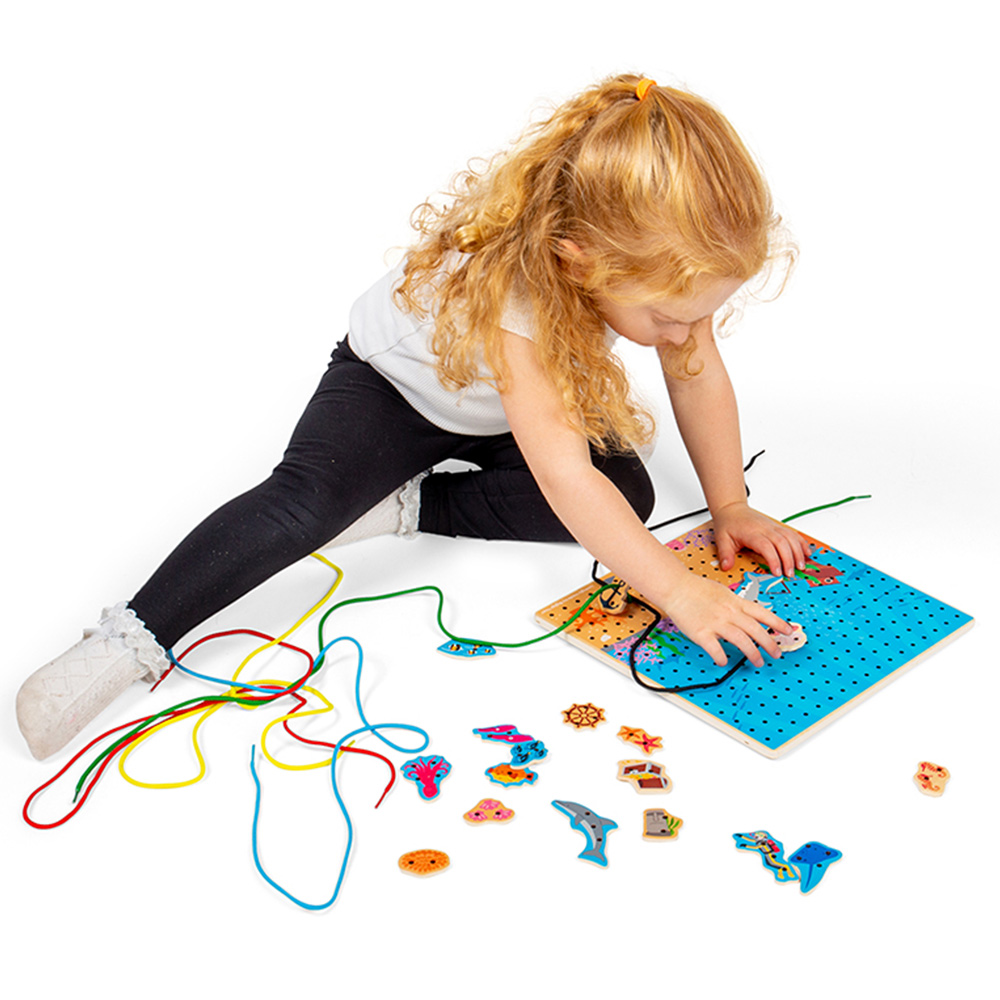 Bigjigs Toys Marine Lace-A-Shape Game Multicolour Image 2