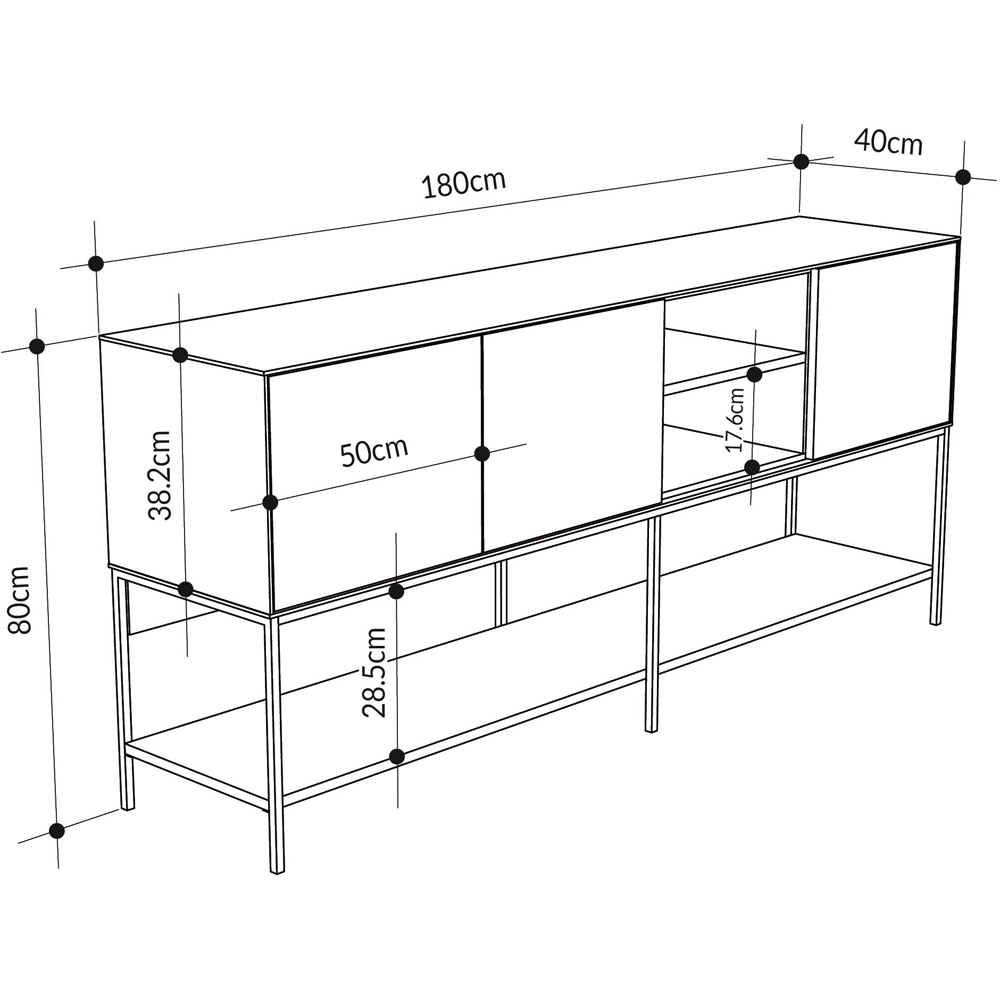 Decortie Amira 3 Door 3 Shelf Deep Oud Console Table Image 8