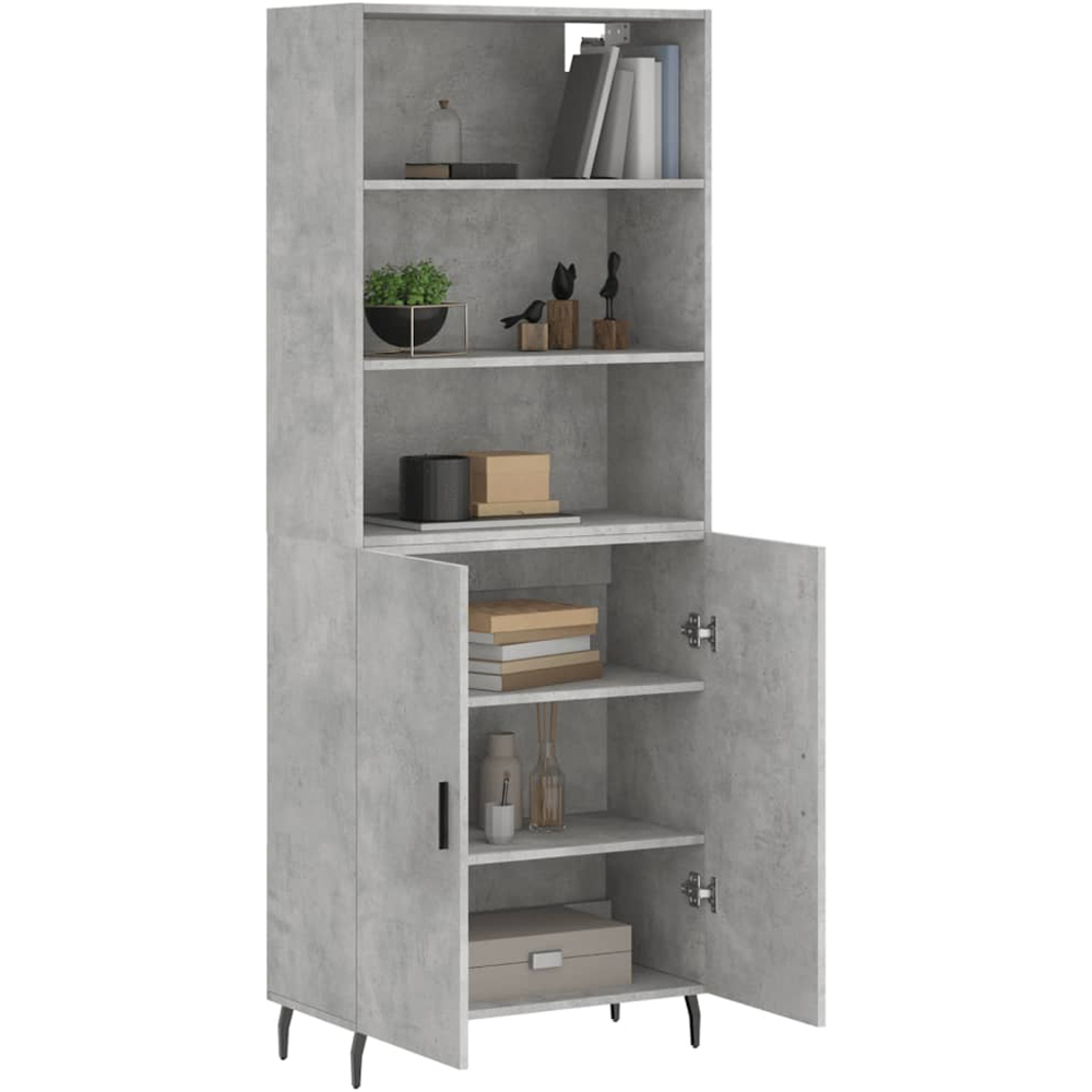 vidaXL 2 Door 3 Shelf Concrete Grey Wooden Cabinet Image 3