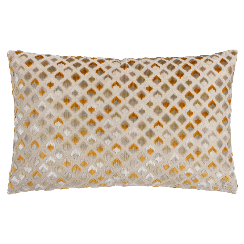 Paoletti Lexington Gold Velvet Jacquard Cushion Image 1