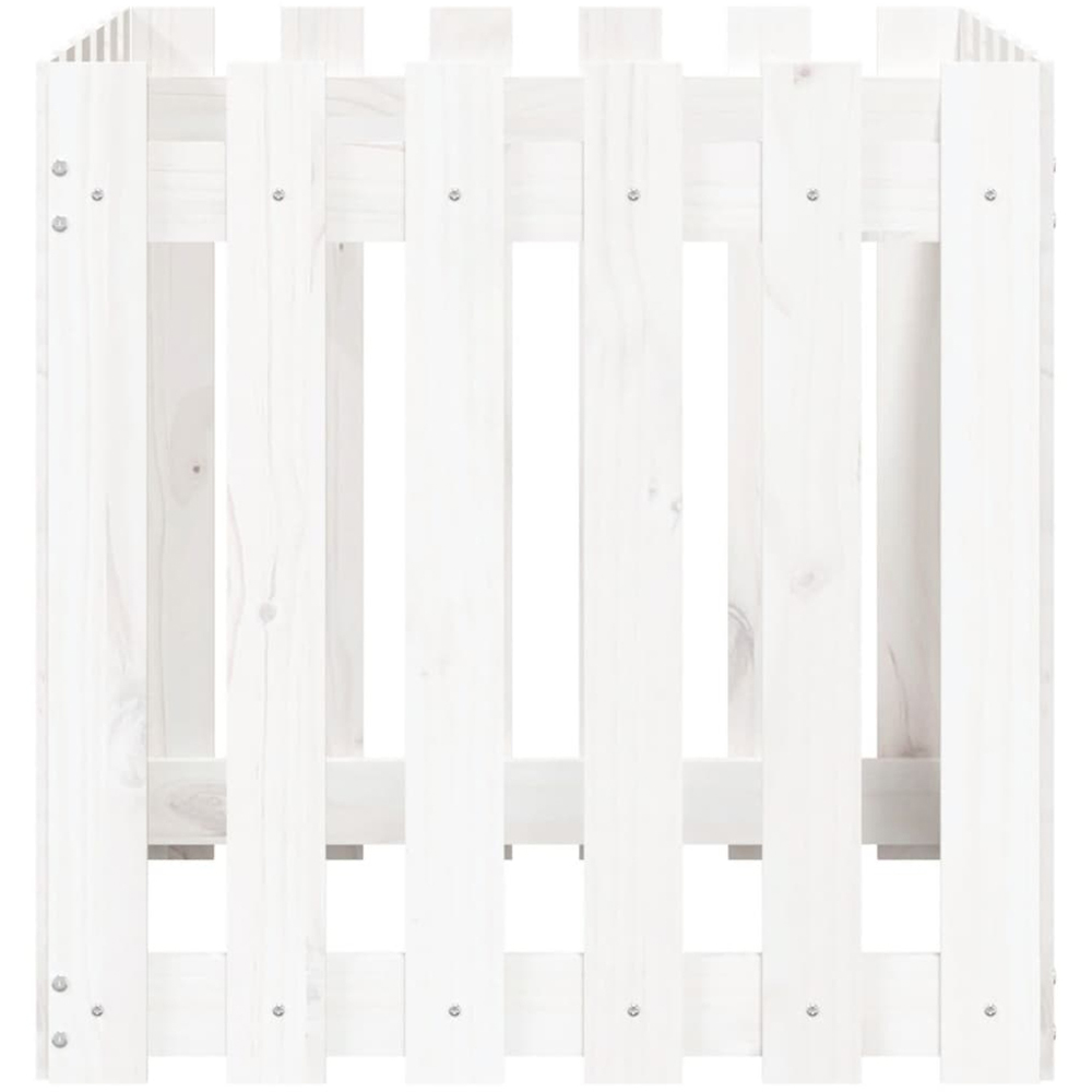 vidaXL White Pine Wood Garden Planter 60 x 60 x 60cm Image 4