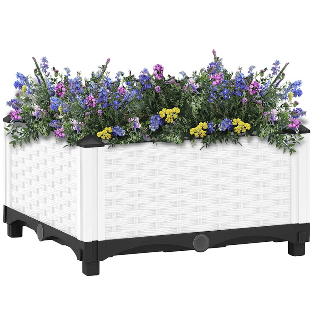vidaXL White Polypropylene Raised Garden Bed 4 x 40 x 23cm Image 2