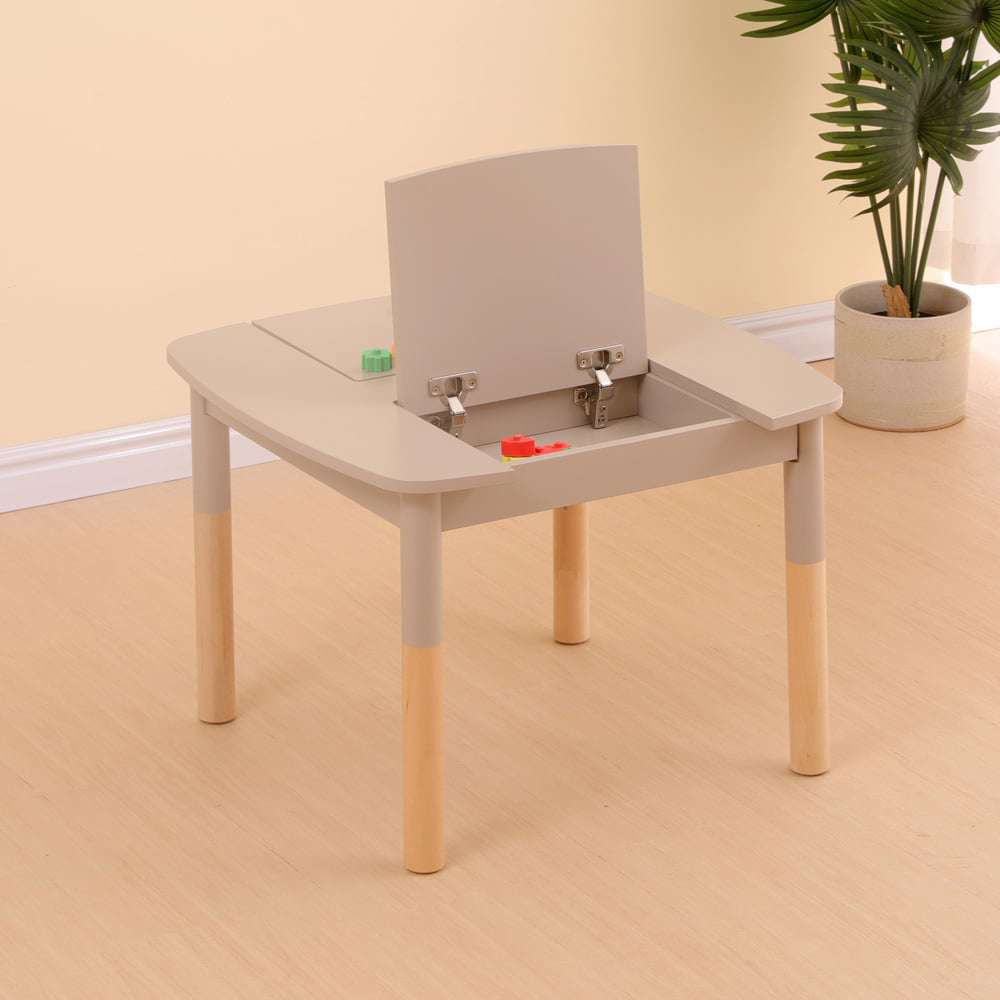 FurnitureHMD Natural and Grey Kids Wooden Storage Desk Image 7