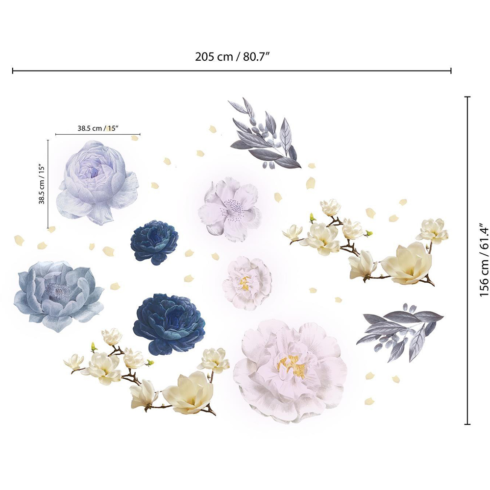 Walplus Kids Blue Flower Theme Wall Stickers Image 4