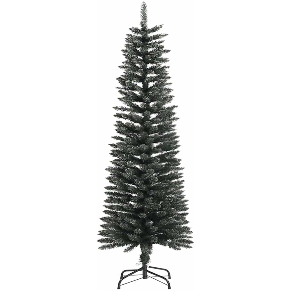 vidaXL Pre-Lit Silver Baubles Green Artificial Christmas Tree 4ft Image 5