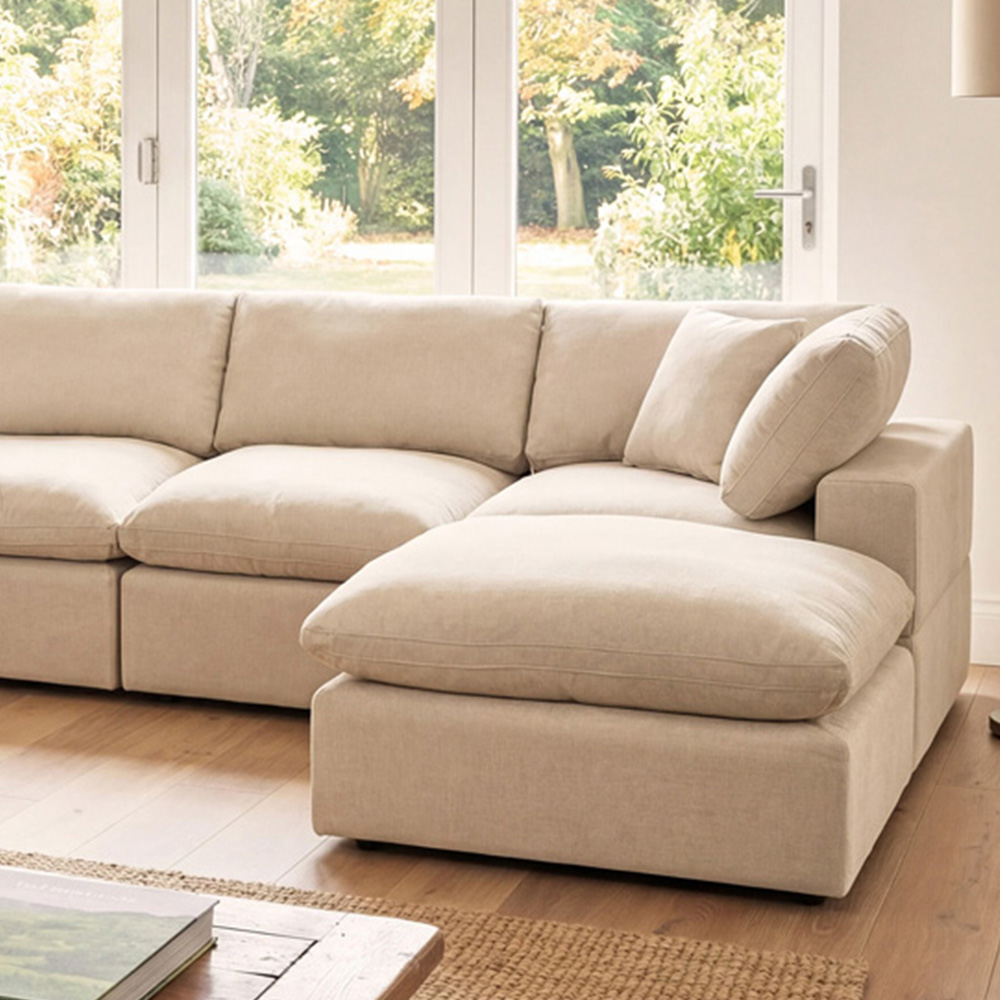 Artemis Home Cotleigh 6 Seater Oat Textured Fabric U-Shaped Corner Sofa Image 2