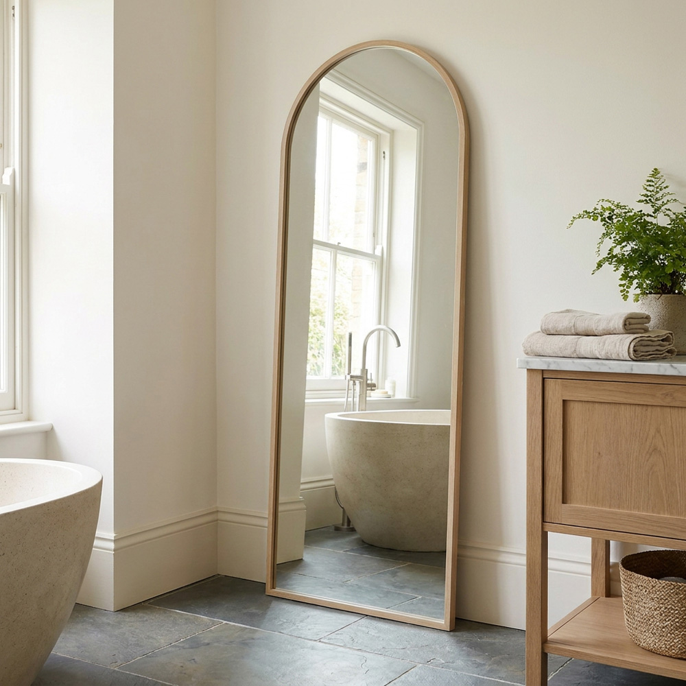 Oak Effect Arch Dress Mirror Image 5