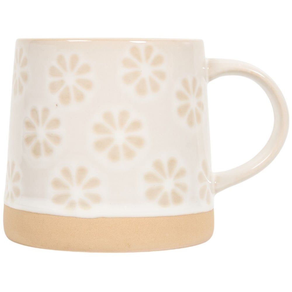 Reactive Glaze Mug with Clay Foot Cream Image 1