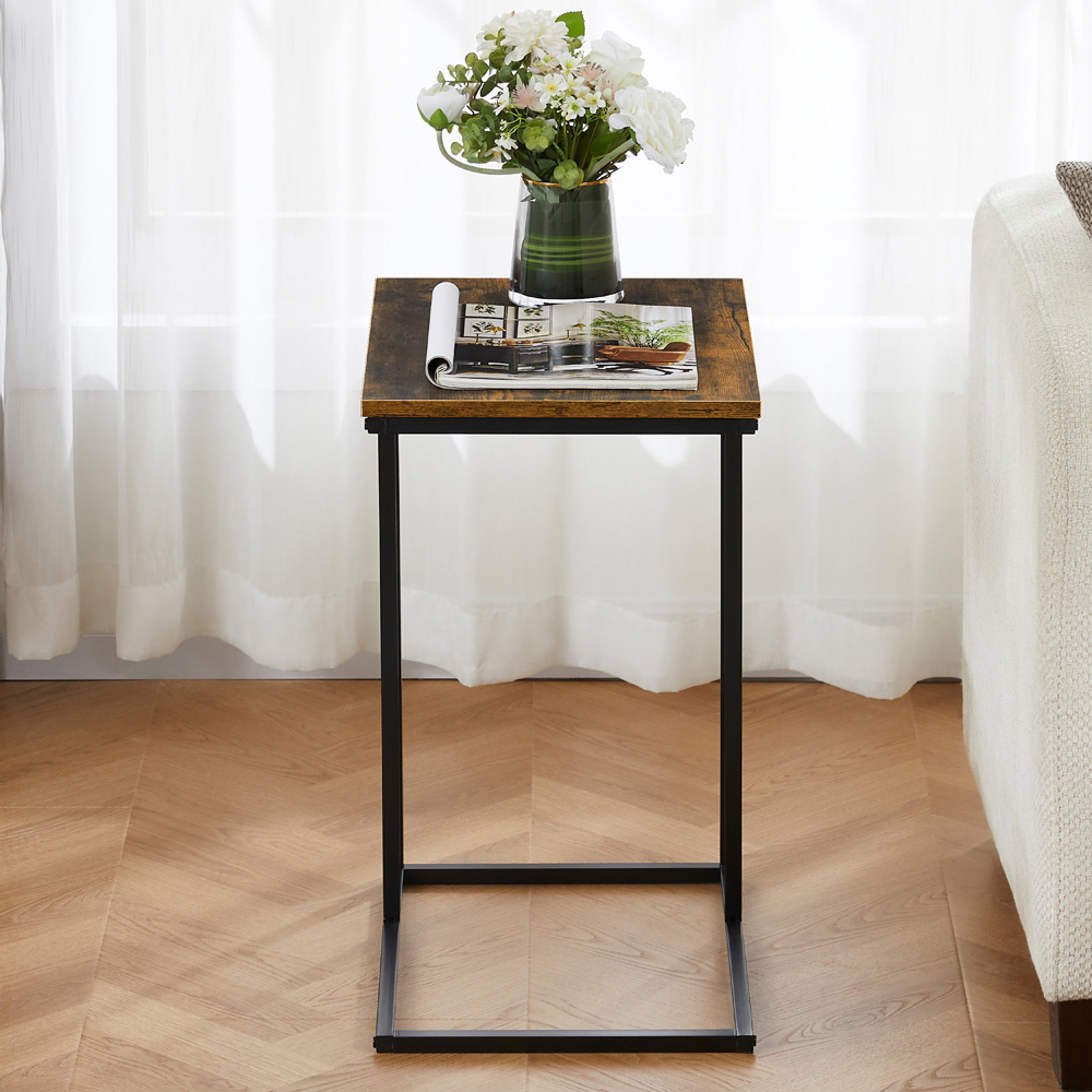 VIDA DESIGNS Brooklyn Dark Wood Side Table Image 4