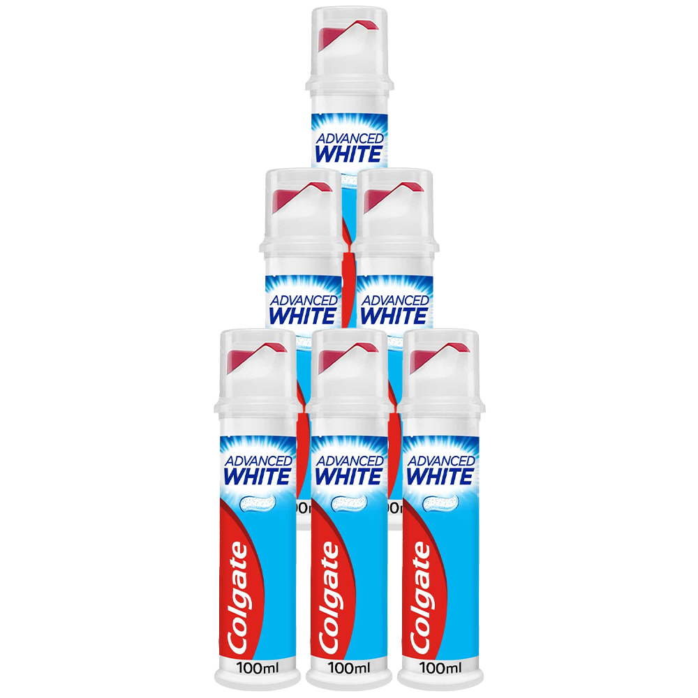 Colgate Advanced White Toothpaste Pump Case of 6 x 100ml Image 1