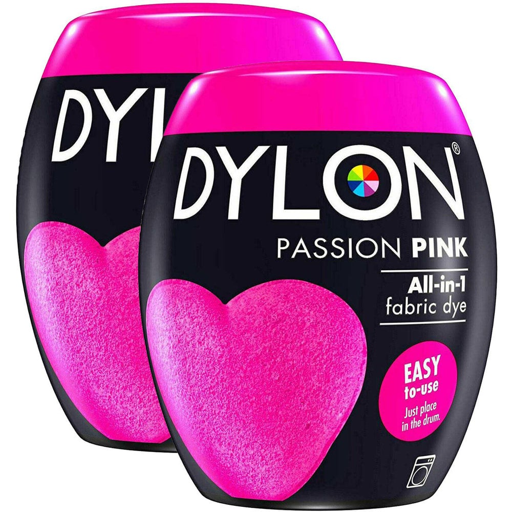 Dylon Passion Pink Washing Machine Fabric Dye Pod 350g 2 Pack Image 1