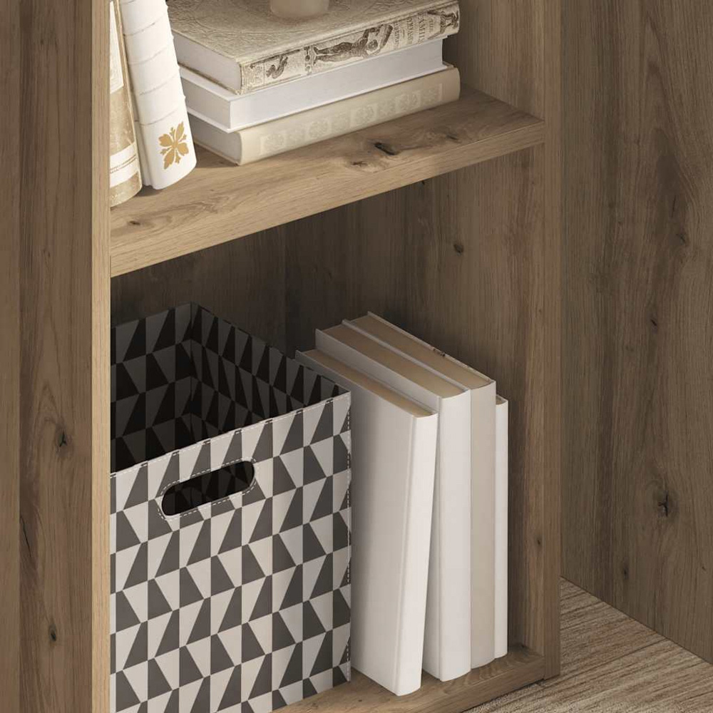 vidaXL 2 Shelf Artisian Oak Bookcase Image 3