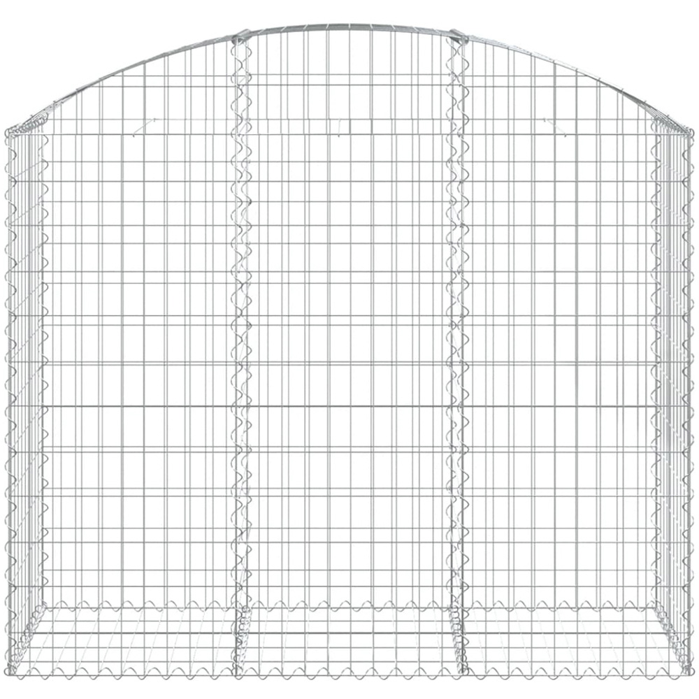 vidaXL Silver Galvanised Iron Arched Gabion Basket 150 x 50 x 120/140cm Image 2
