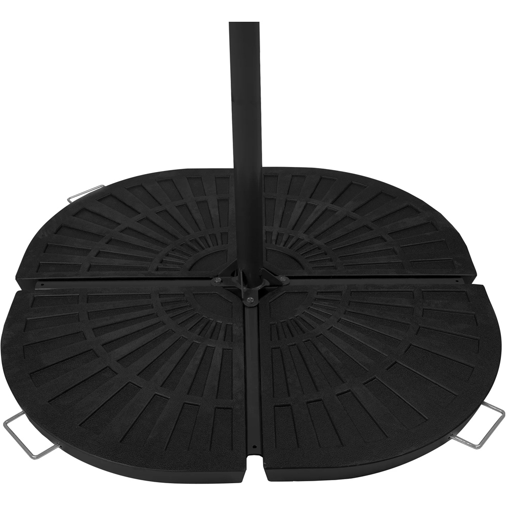 MonsterShop Set of 4 Black Fan-Shaped Cantilever Parasol Base Image 3