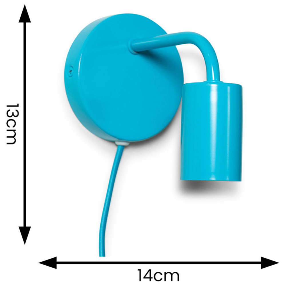 ValueLights Jordy Colour Pop Blue Plug-in LED Wall Light Image 7