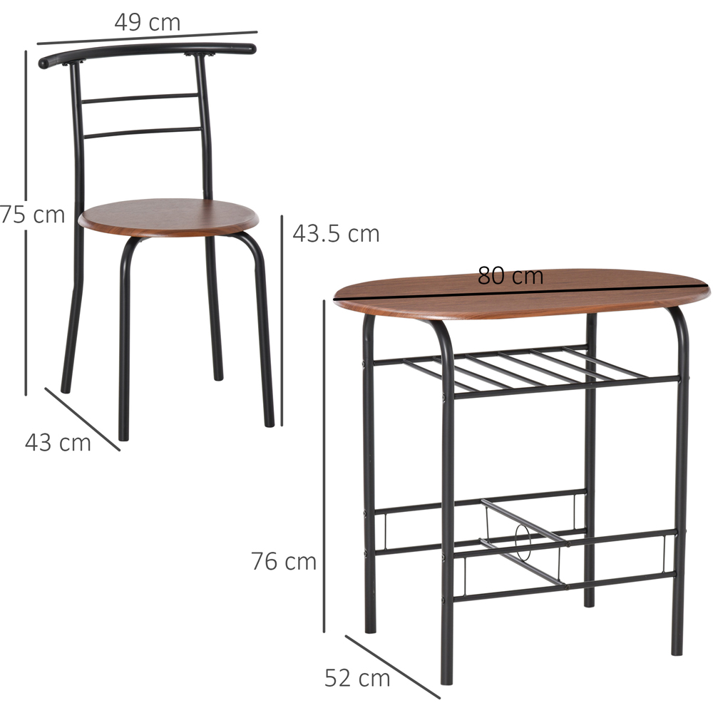 Portland 2 Seater Oak Wooden Dining Set Image 7