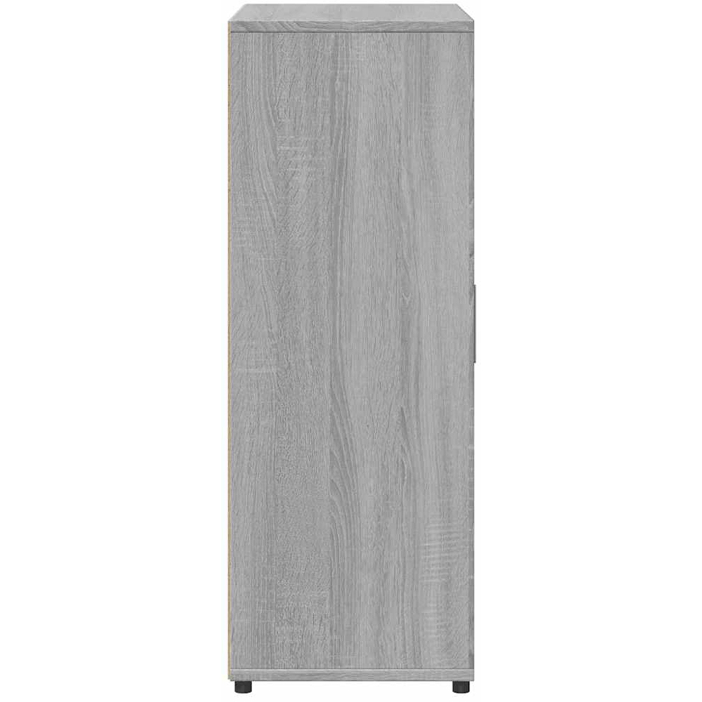 vidaXL Single Door 4 Drawer Grey Sonoma Wooden Sideboard Set of 2 Image 5