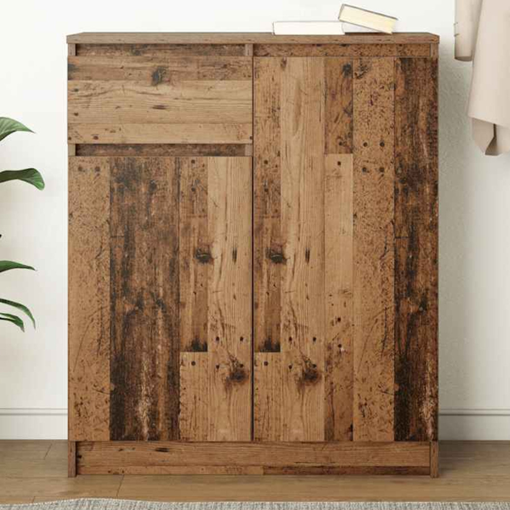 vidaXL 2 Door Single Drawer Old Wood Sideboard Image 1