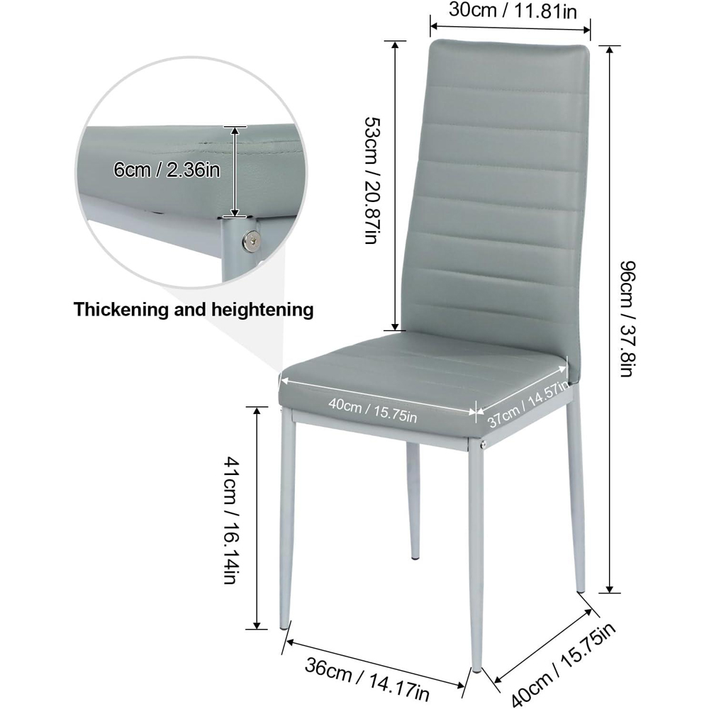 Kosy Koala 6 Seater Faux Leather Dining Set Grey Image 5