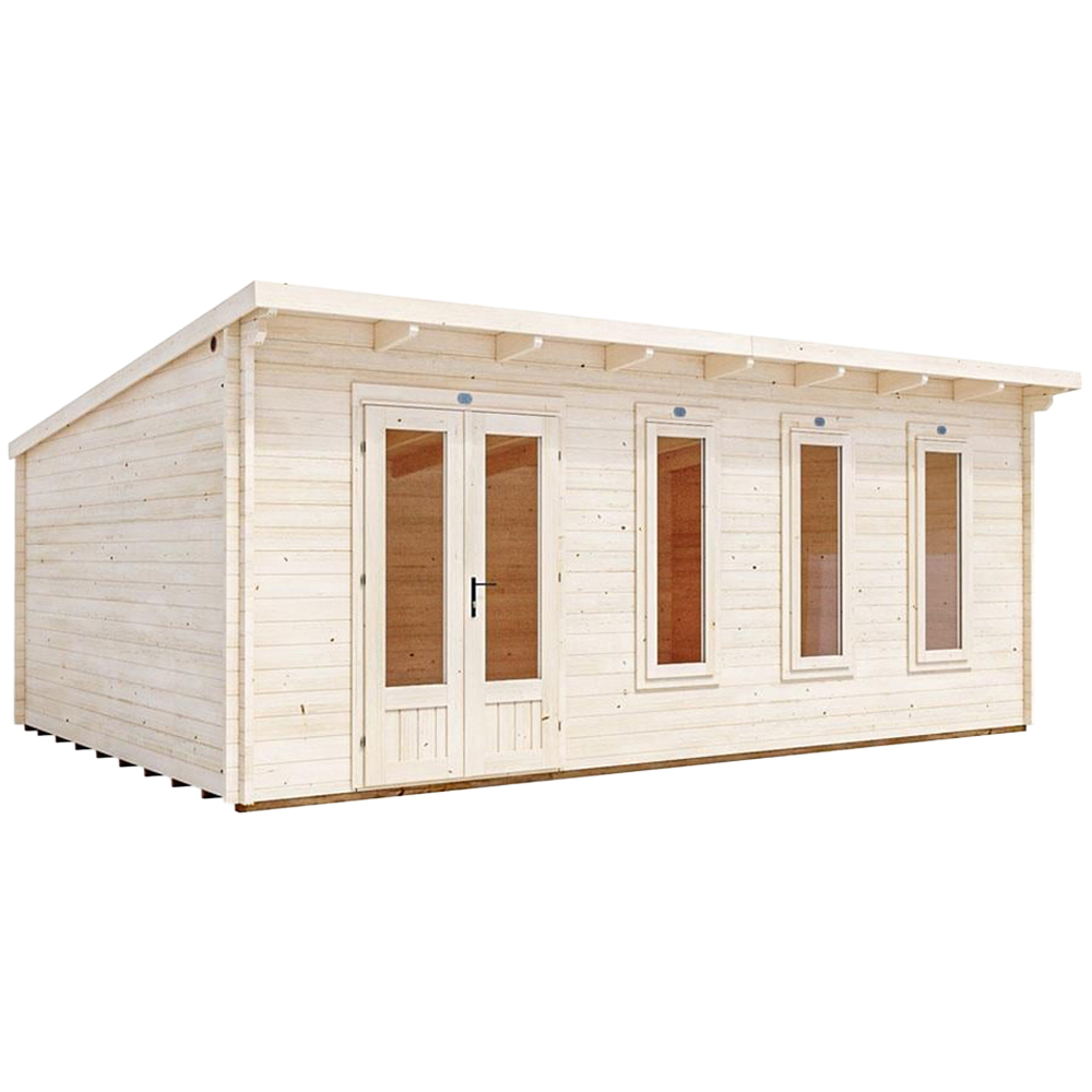 Dunster House Terminator 20 x 13ft Brown Garden Log Cabin Office Summerhouse Image 1