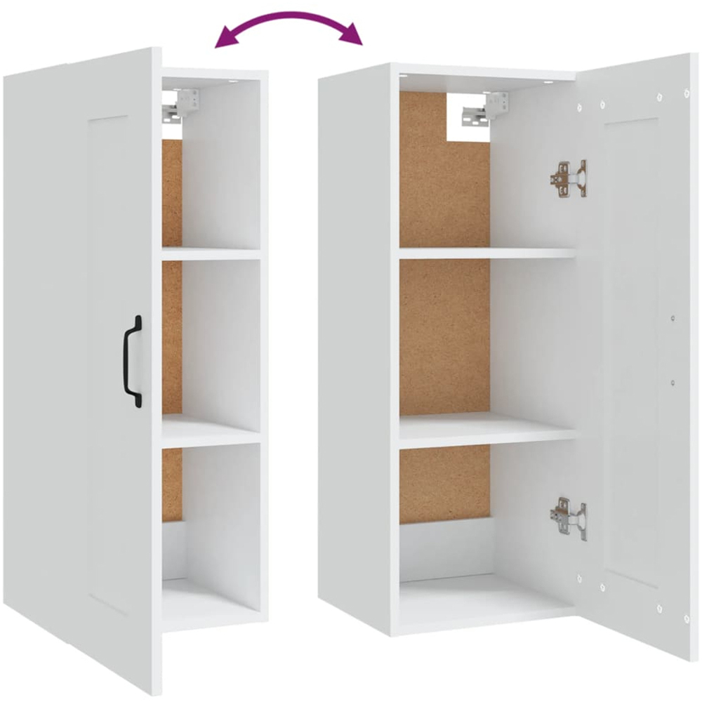 vidaXL Single Door White Wall Cabinet Image 5